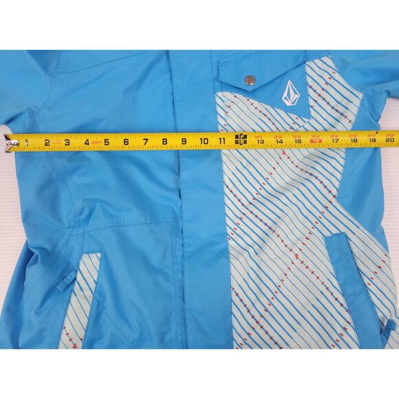 Volcom Womens Medium Thermonite Creston‎ Snowboard Ski Jacket Blue Vented Hooded - Picture 14 of 16